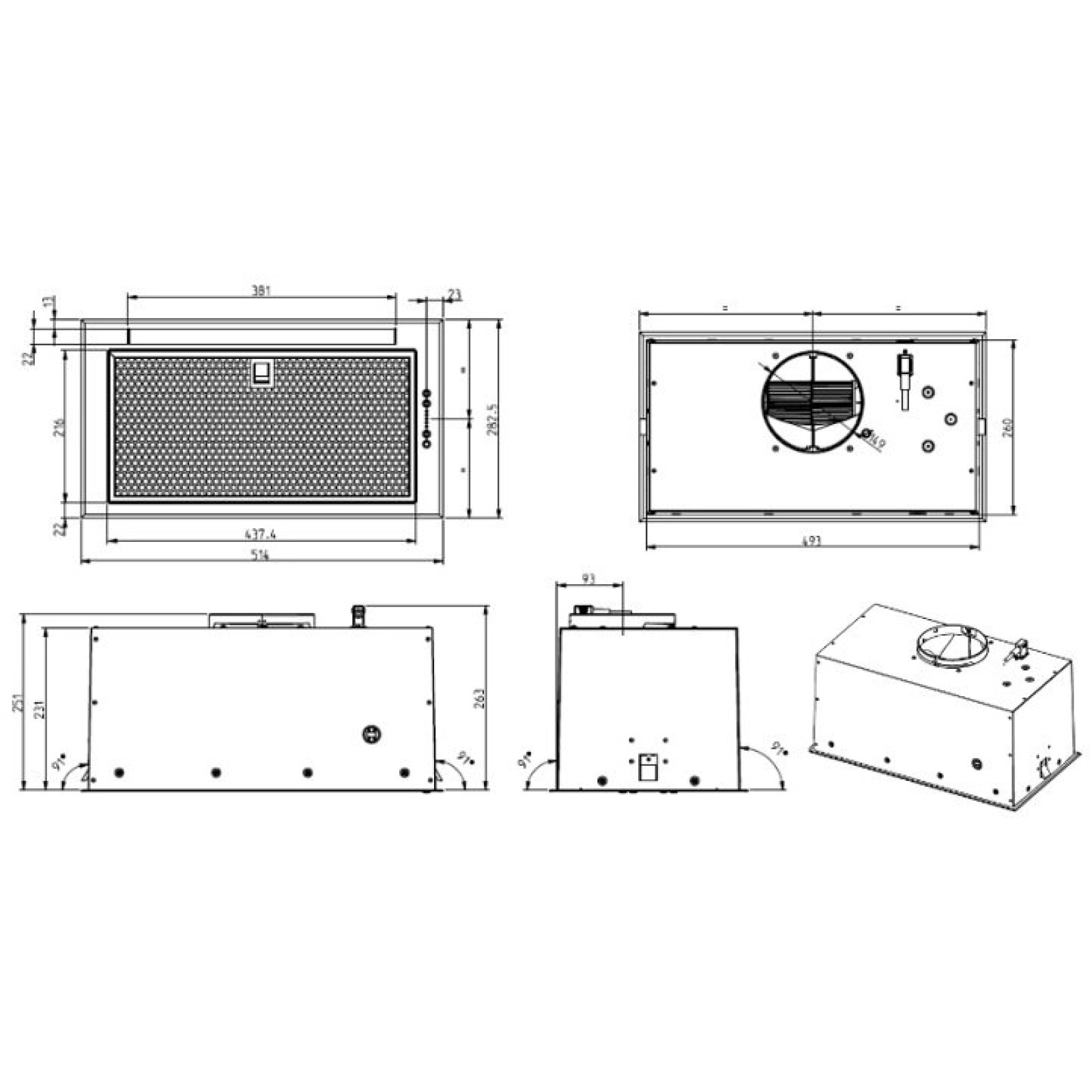 Hota incorporabila Elica Fold S IX/A/52 Inox